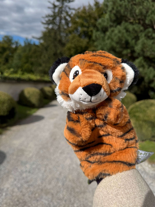 Tiger Handpuppe für Kinder | TigerKids Lern- und Spielpuppe