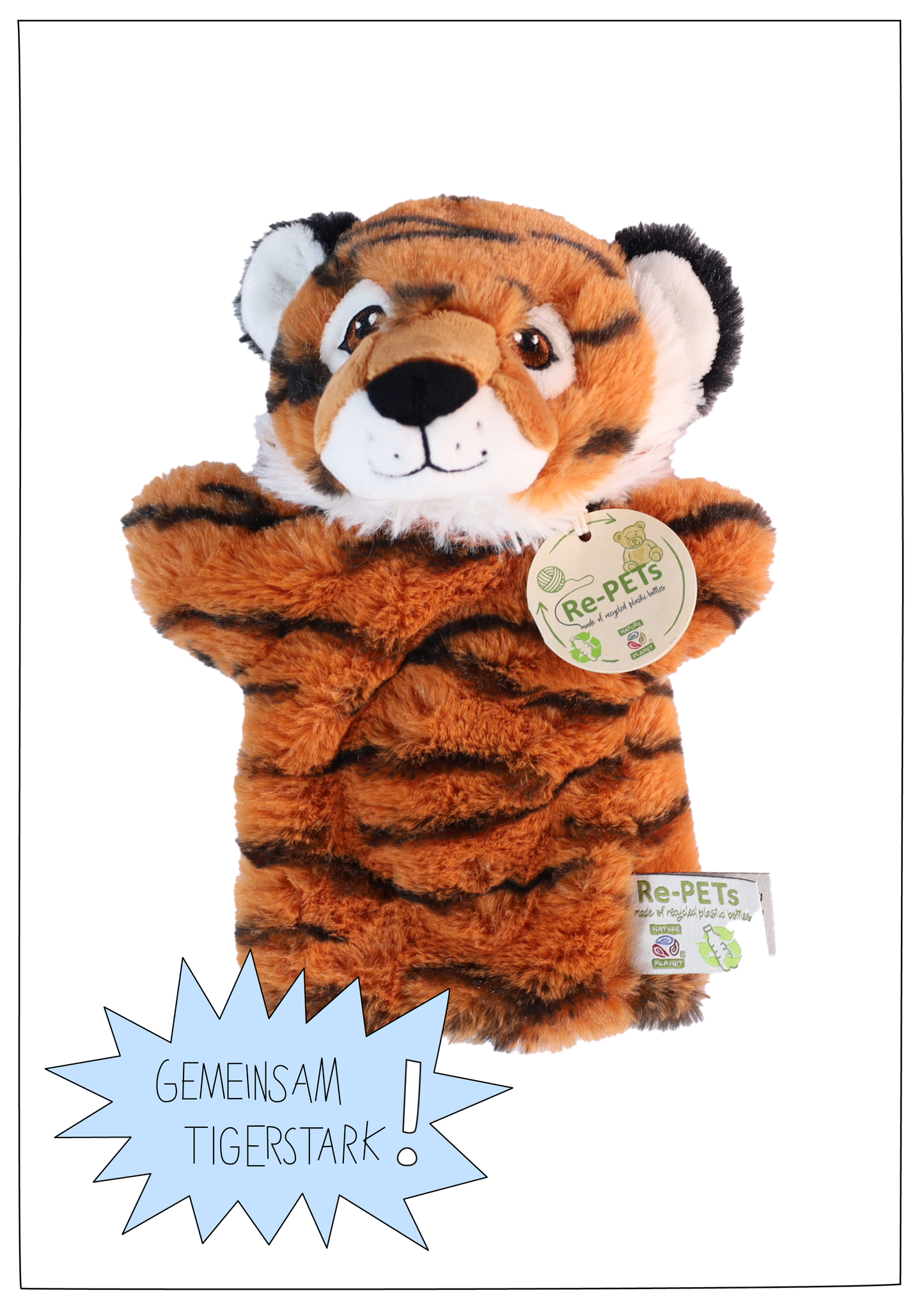 Tiger Handpuppe für Kinder | TigerKids Lern- und Spielpuppe